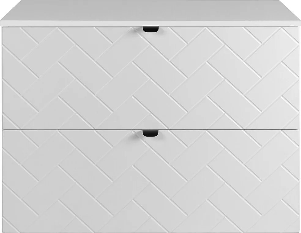 Meble łazienkowe, Biały Mat, 80 x 57 x 46 cm, uchwyty czarne