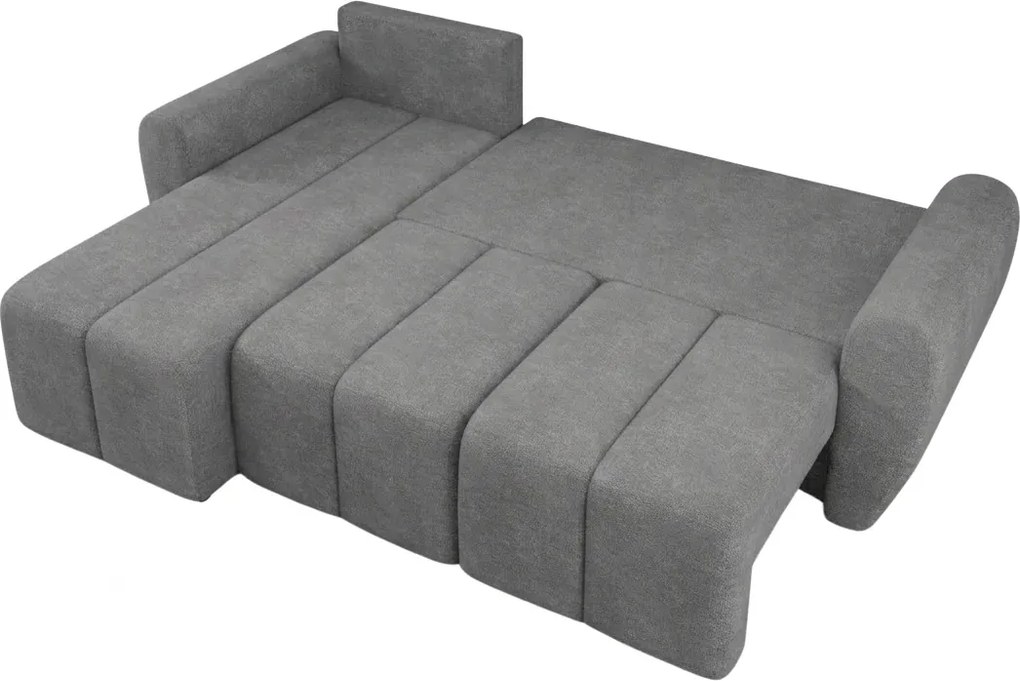 Rozkładana dwustronna sofa narożna do L SEVIO 246x145 cm, szara + 2 poduszki GRATIS