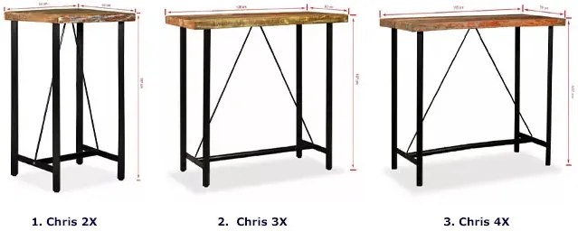 Wielokolorowy stolik z drewna odzyskanego P4-P61