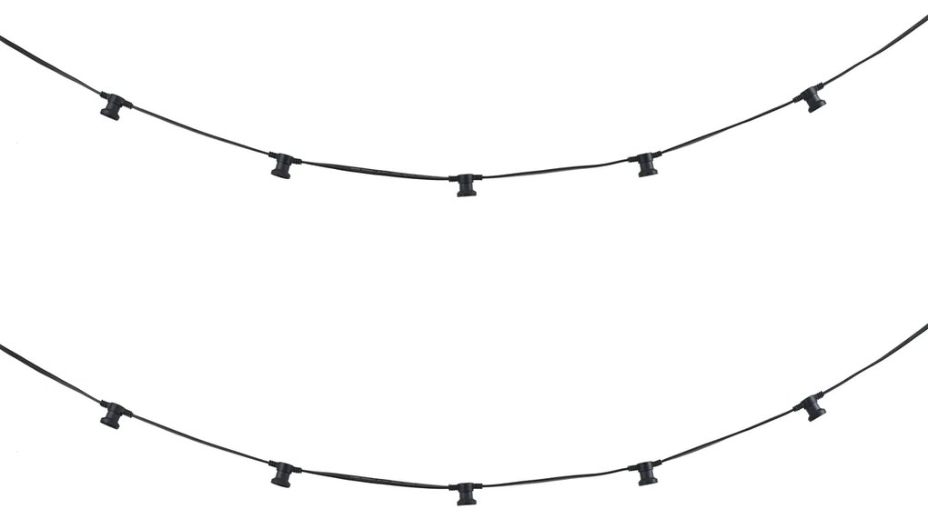 Łączone czarne oświetlenie girlandowe z wtyczką 6m 10-punktowe IP54 - Lubber