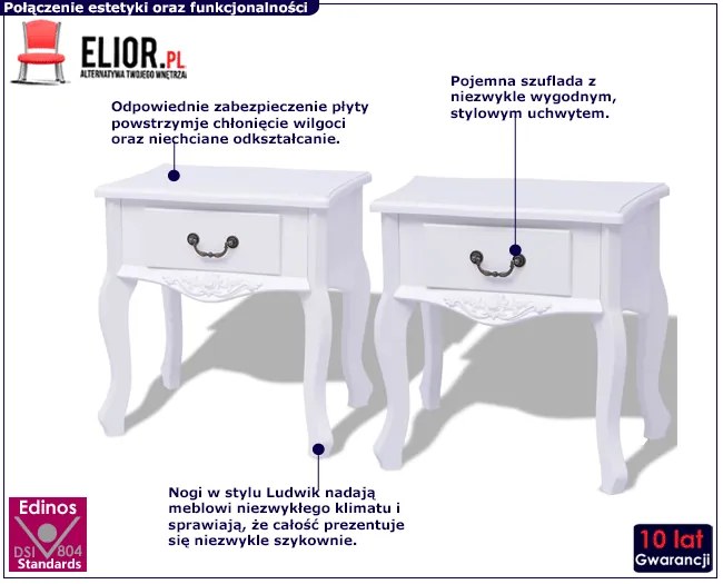 Zestaw dwóch szafek nocnych Deso 4X