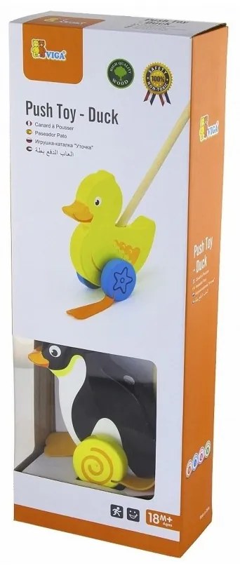 Viga toys drewniany pchacz pingwin