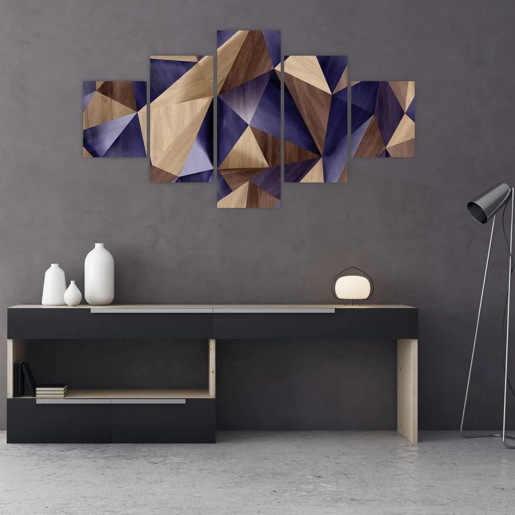 Obraz - 3D drewniane trójkąty (125x70 cm)