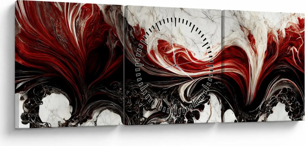 Obraz - Nowoczesna abstrakcja (z zegarem) (90x30 cm)
