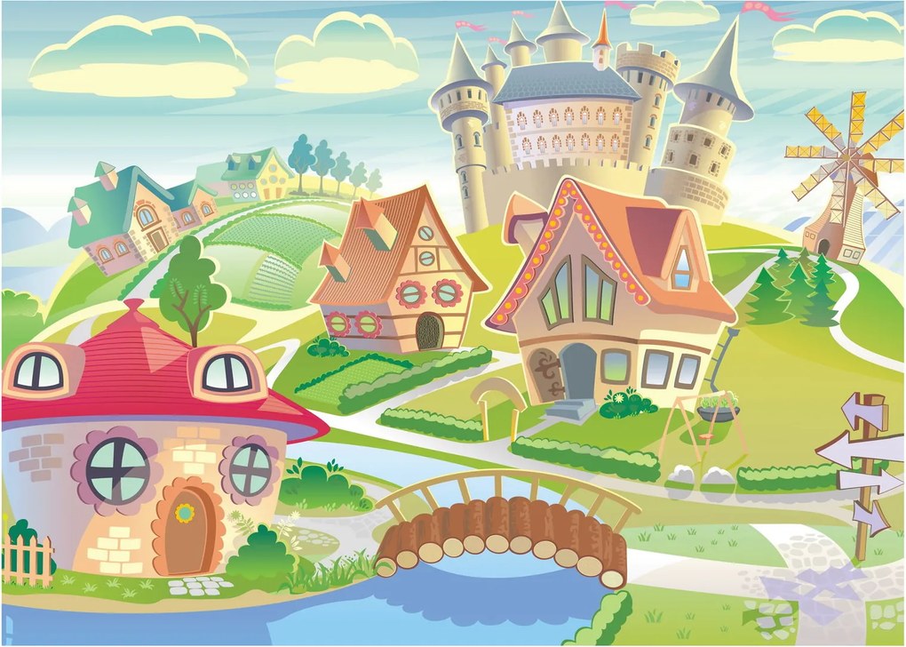 Obraz - Kolorowe miasteczko (70x50 cm)
