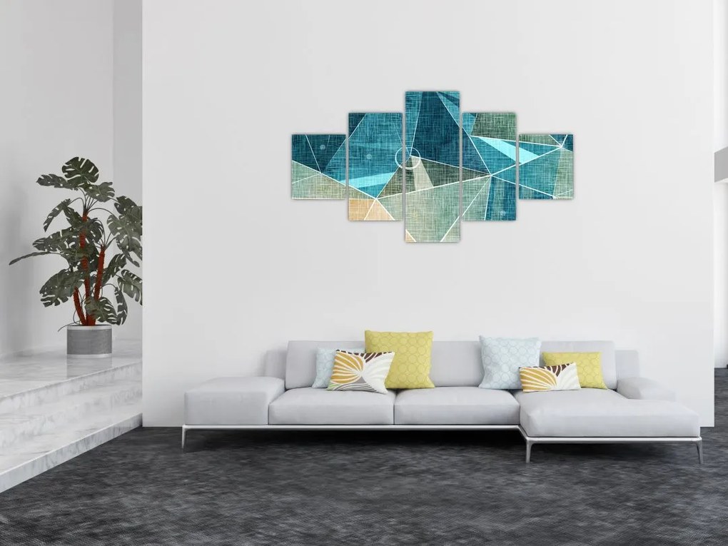 Obraz - Turkusowa abstrakcja (125x70 cm)