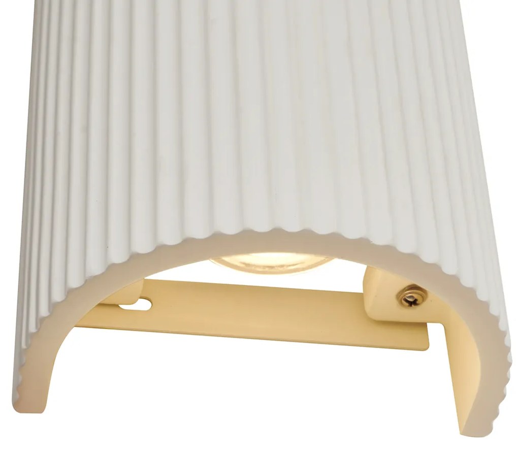 Skandynawska Lampa Ścienna Beżowa Półkole 2-Światła - Plaster