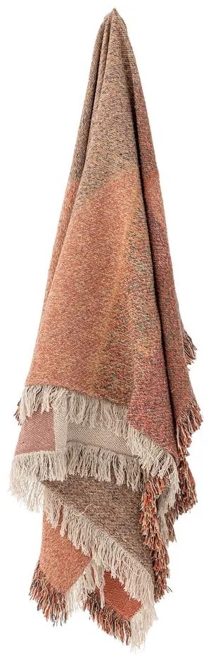 Brązowy koc z bawełny z recyklingu 130x160 cm Arni – Bloomingville