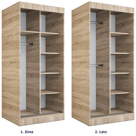 Antracytowa dwudrzwiowa szafa przesuwna A4-G49