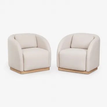 Zestaw 2 Foteli Z Drewna Akacjowego Verona Jasny Akacjowy Brąz - Sklum