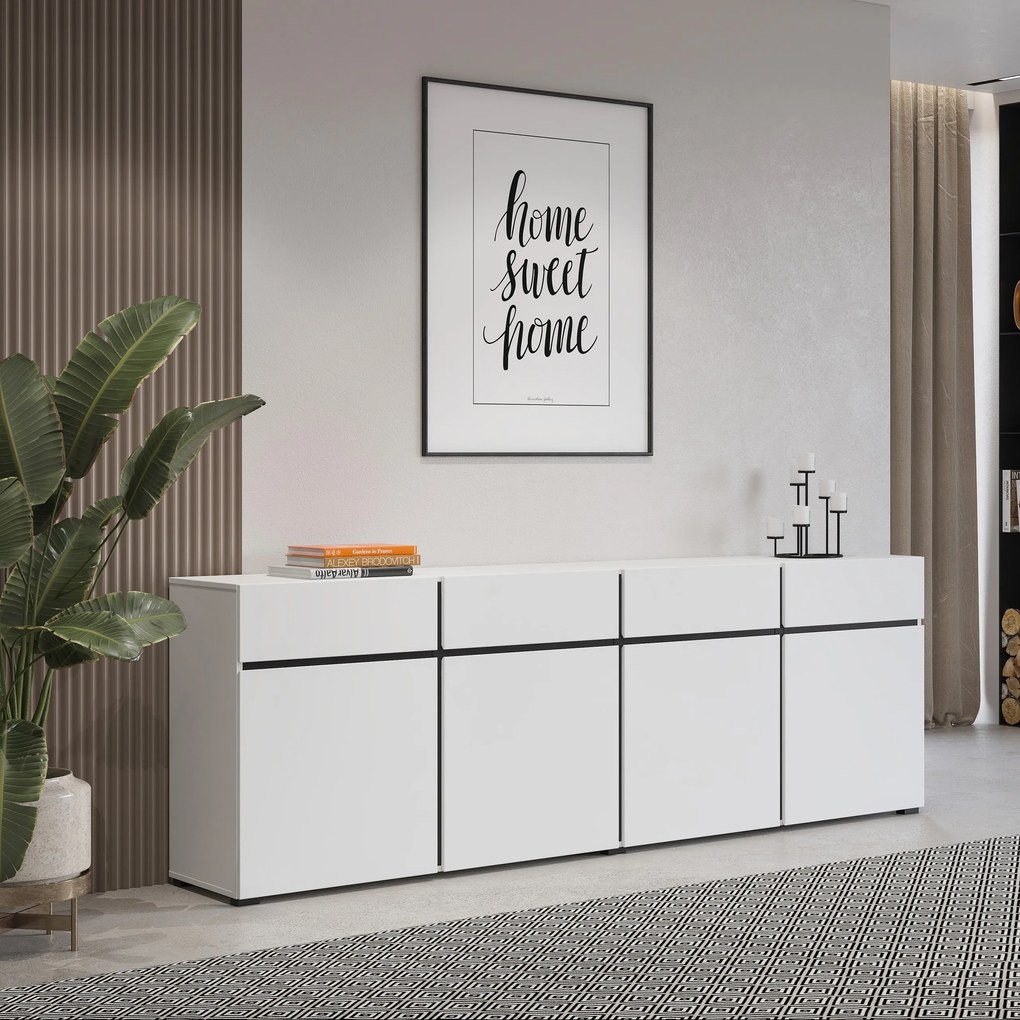 Komoda INCROCIO 225 cm do Salonu Sypialni Biały