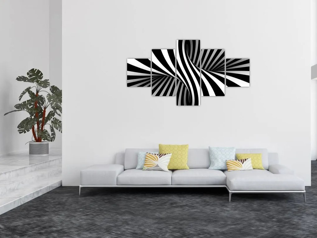 Abstrakcyjny obraz z paskami zebry (125x70 cm)
