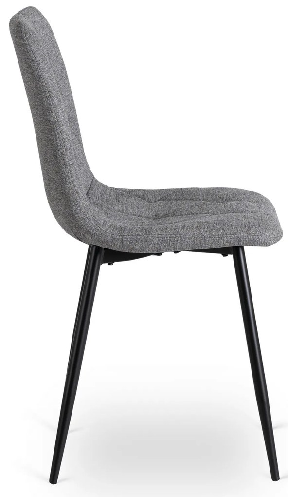 Zestaw Stół Okrągły Rozkładany HARRY 102-142 cm Dąb Artisan/Czarny i 6 Krzeseł Tapicerowanych ROBIN 2 Szarych Nowoczesnych