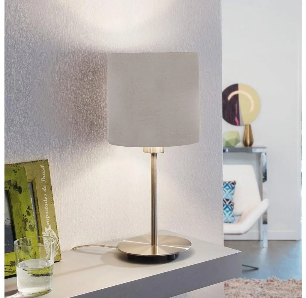 Eglo 54745 - Lampa stołowa ANADIA 1xE14/40W/230V taupe/matowy chrom