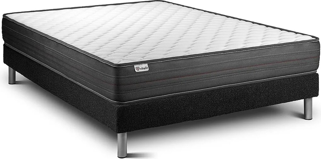 lózka z materacem VITALPOWER 150 x 190 cm Rama lózka Czarny