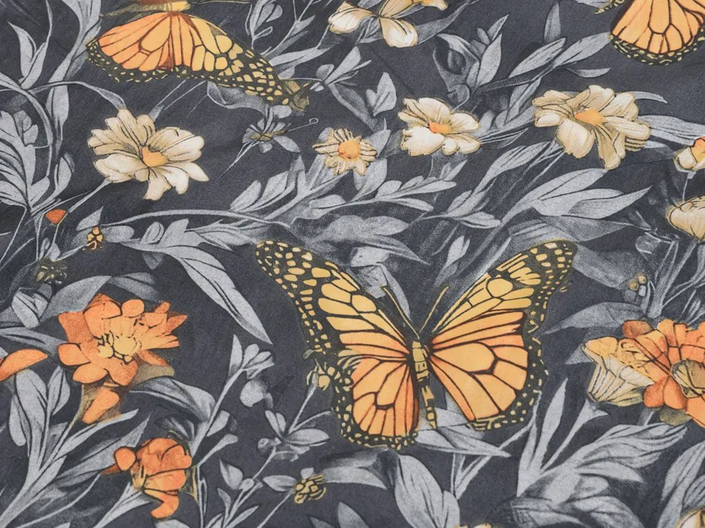 PrzytulneMieszkanie.pl PrzytulneMieszkanie.pl Pościel z mikrowłókna BUTTERFLY GARDEN niebiesko-szara Rozmiar pościeli: 2 szt 70 x 90 cm | 200 x 220 cm
