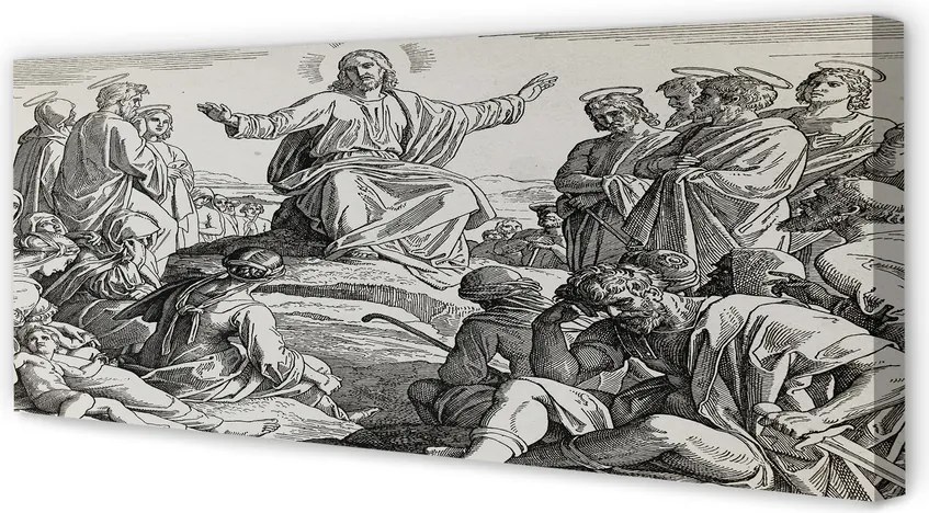 Zdjęcie na płótnie Rysunek Jezusa z Ludźmi