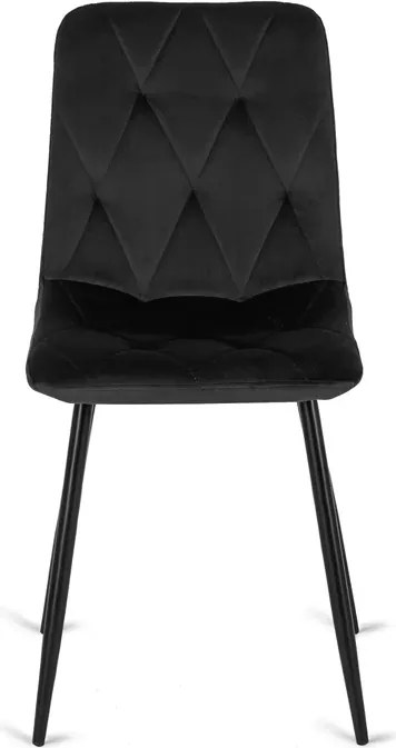 Zestaw Stół Okrągły LAUREN 90 cm Orzech/Czarny i 4 Krzesła ROBIN Czarne