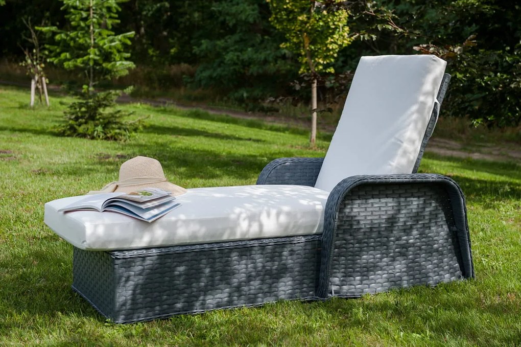 Leżanka ogrodowa z regulowanym oparciem Matto