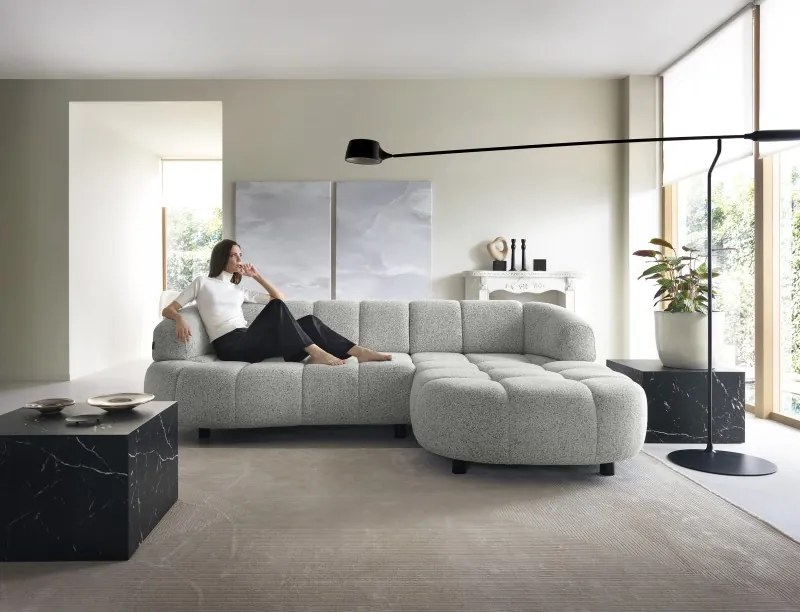 Narożnik VELPA S z elektryczną regulacją siedziska Prawostronny wolnostojący w tkaninie PUENTE 06 WERSAL