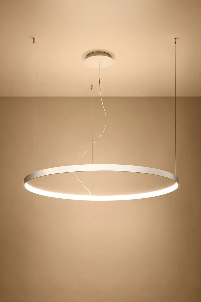 Biała lampa wisząca pierścieniowa M9-B47