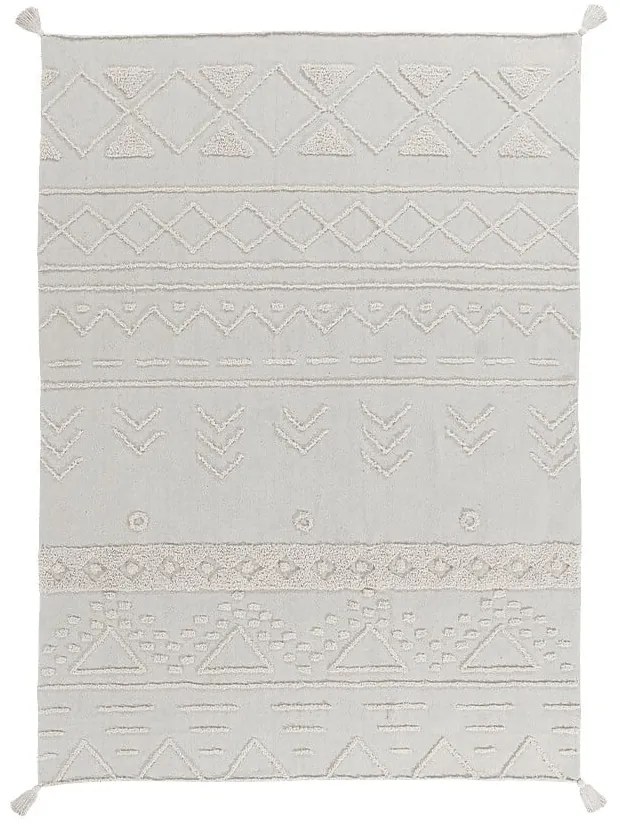 Biały bawełniany dywan tkany ręcznie odpowiedni do prania 140x200 cm Tribu Natural – Lorena Canals