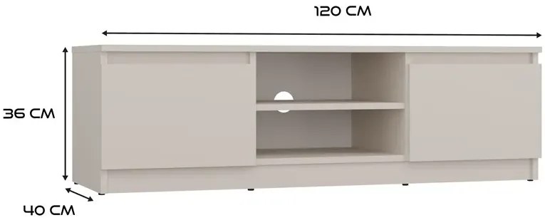 Szafka RTV kaszmirowa 120 cm A0-K06