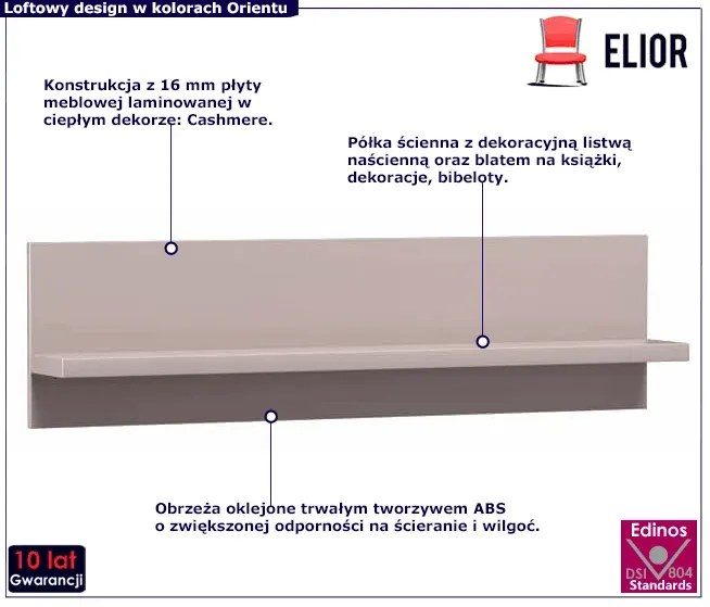 Półka wisząca ścienna cashmere W1-F97