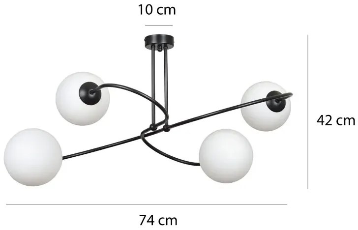 Czarna loftowa lampa sufitowa - D100 Victos