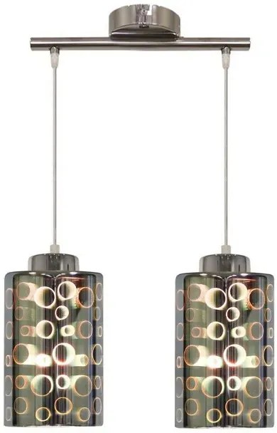 Podwójna chromowana lampa wisząca nad wyspę - 5X V062 Z7-H40