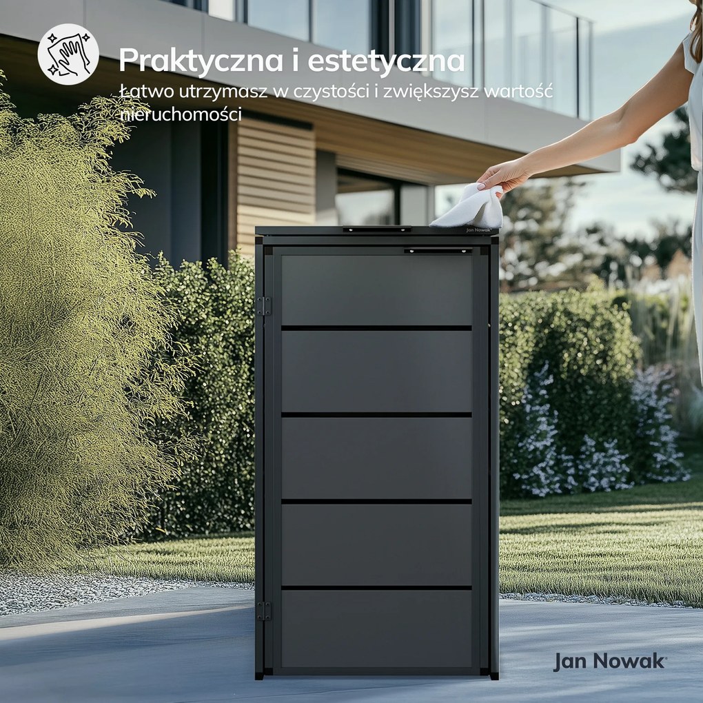 Zabudowa śmietnikowa 240L jednokomorowa, antracyt