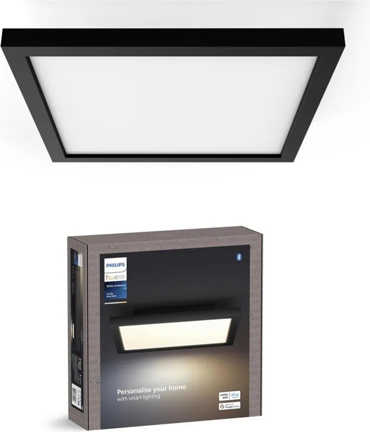 Philips - Ściemnialna oprawa sufitowa Hue AURELLE LED/19W/230V 30x30 cm czarna