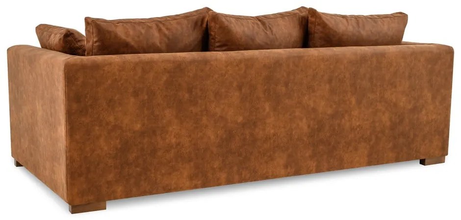 Koniakowa sofa z imitacji skóry 225 cm Hamburg – Scandic