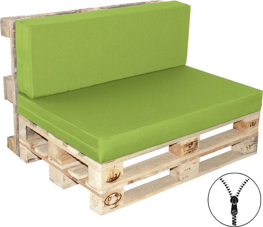 Doppler Poduszki na siedzisko paletowe oparcie + siedzisko, twarda pianka zielona