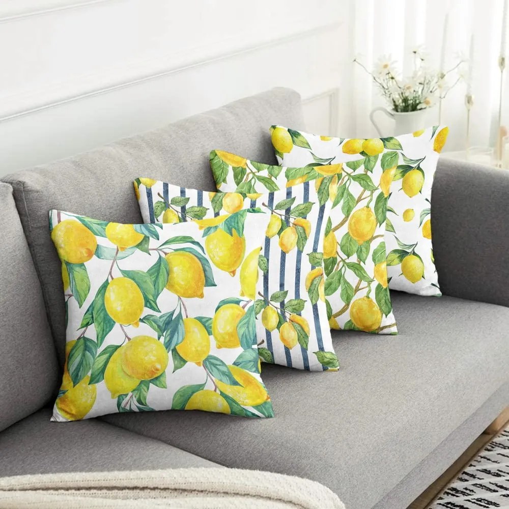 Poszewki na poduszki zestaw 4 szt. 43x43 cm Lemons – Mila Home