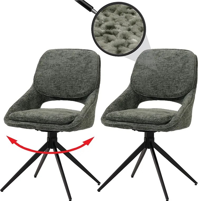 Krzesło do jadalni MCW-N73 (zestaw 2 sztuk),  zielony