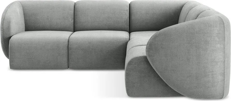 Szary narożnik z tkaniny szenilowej Lani – Makamii