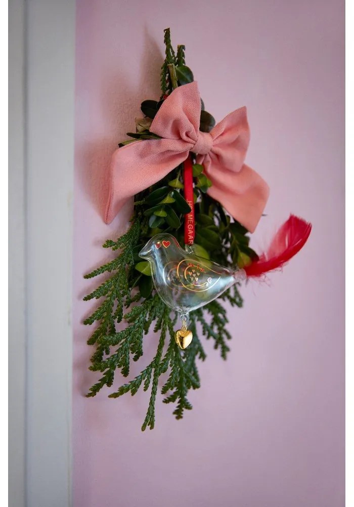Szklana ręcznie dmuchana ozdoba świąteczna 7 cm Ann-Sofi Romme Annual Christmas Bird 2025 – Holmegaard