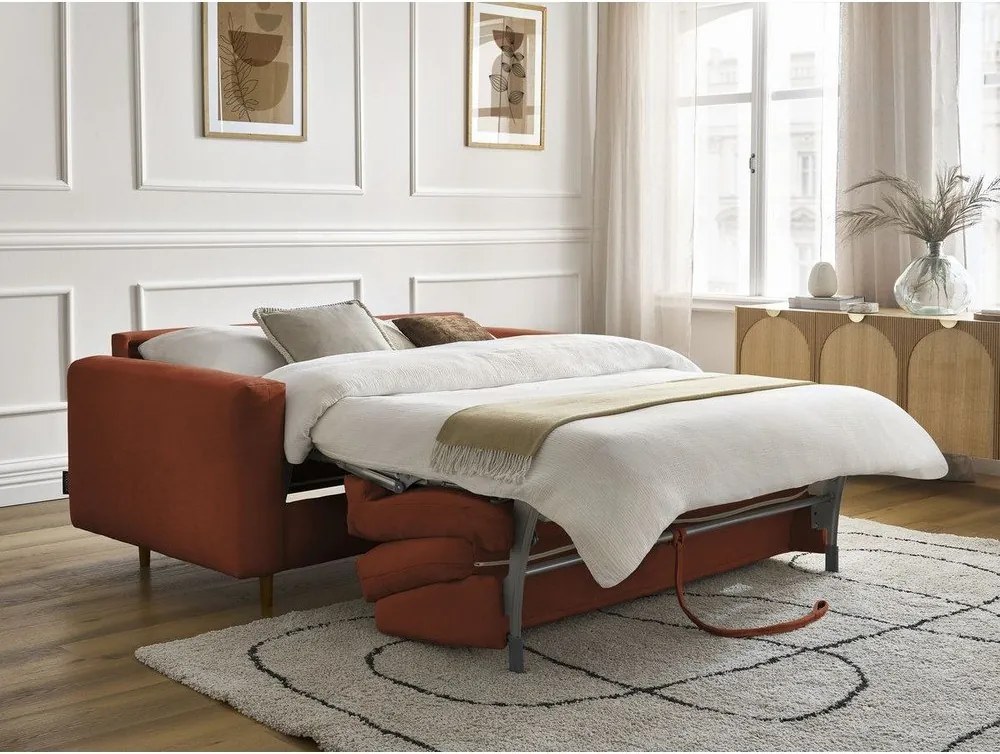 Pomarańczowa sofa do spania/rozkładana 220 cm Cocoone – Bobochic Paris