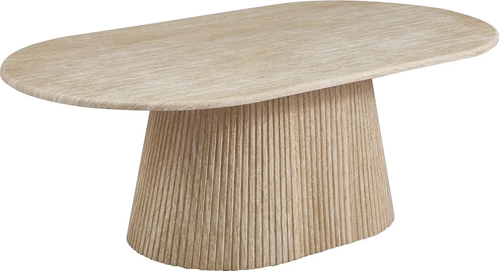 Stolik kawowy z sztucznego marmuru - Efekt beżowego trawertynu - TIFULI