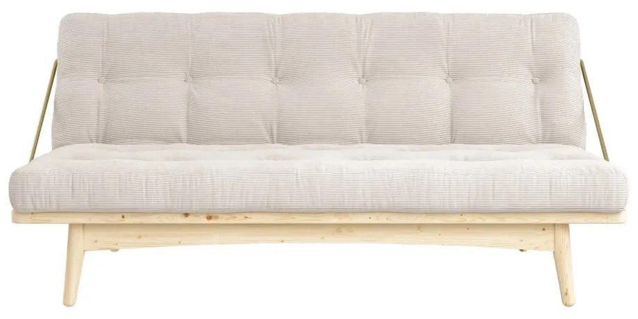 Sofa rozkładana ze sztruksową tapicerką Karup Design Folk Raw/Natural