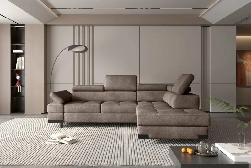 Narożnik EMPORIO L Prawostronny z funkcją spania Prawostronny w ktaninie SERENO 684 WERSAL