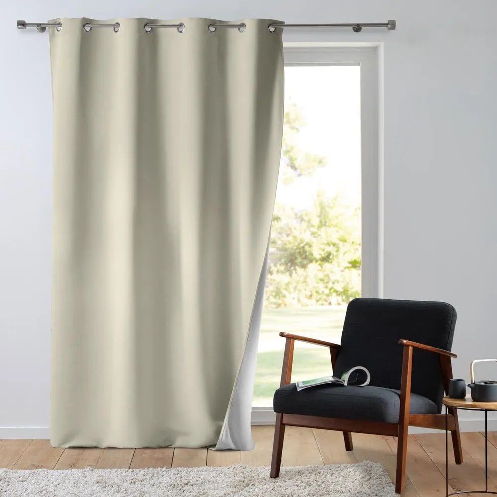 Beżowa zasłona wygłuszająca z mikrowłókna 135x260 cm Micropolar – douceur d'intérieur