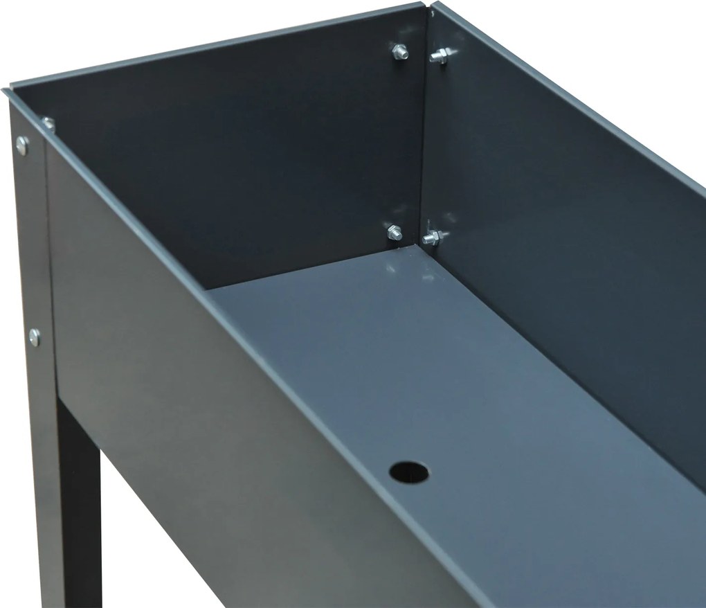 Outsunny metalowa donica wysoka na zioła kwiaty rośliny z odpływem i nogami trwała i elegancka | Aosom PL