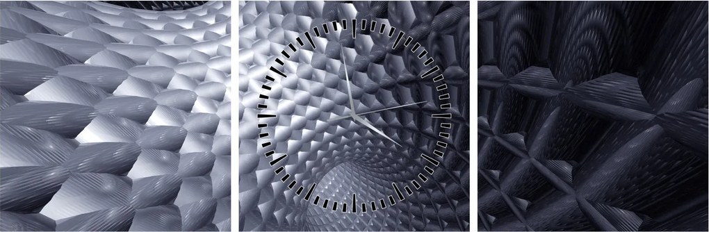 Obraz - Abstrakcja 3D (z zegarem) (90x30 cm)