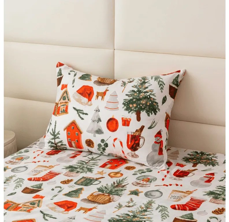 PrzytulneMieszkanie.pl PrzytulneMieszkanie.pl Pościel z mikrofibry FESTIVE MAGIC w kolorze białym Rozmiar pościeli: 2 szt 70 x 90 cm | 200 x 220 cm