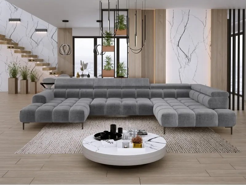 Narożnik PLAZA XL Prawostronny z elektryczną regulacją siedziska Tkanina EDEN 20 WERSAL