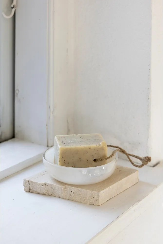 Kremowa szklana mydelniczka Opal – Mette Ditmer Denmark