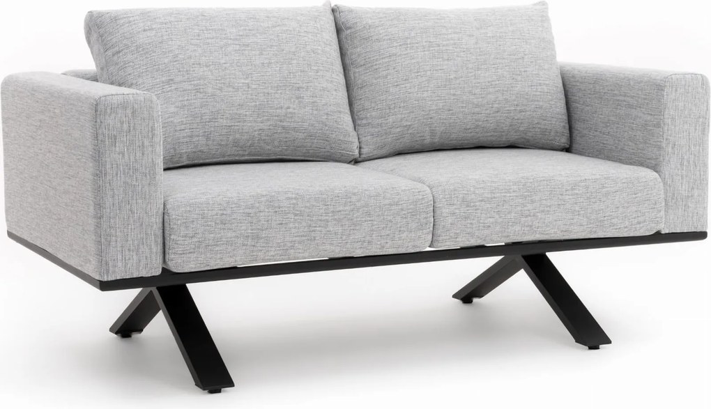 Sofa ogrodowa 2 osobowa MARABELLA szara nowoczesna aluminiowa