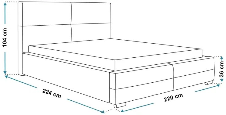 Zielone tapicerowane łóżko 200x200 - Erli 3X